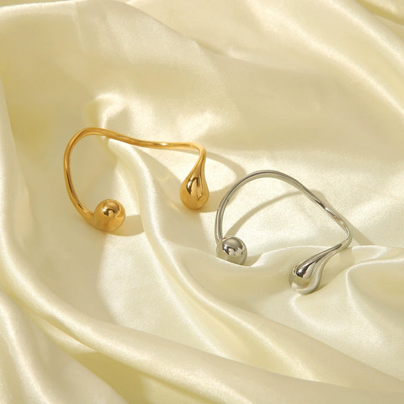 Irregular Water Drop Titanium Steel And Stainless Steel Bracelet With Vacuum Real Gold Pvd Electroplating
