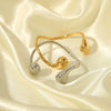 Irregular Water Drop Titanium Steel And Stainless Steel Bracelet With Vacuum Real Gold Pvd Electroplating