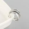 Japanese And Korean S925 Sterling Silver Handmade Jewelry Ins Wind Light Luxury Personality Irregular Line Ring