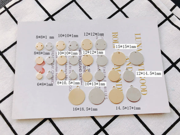 Jewelry Accessories Alloy Copper Electroplating Single Hanging Disc Pendant For Hair And Earrings
