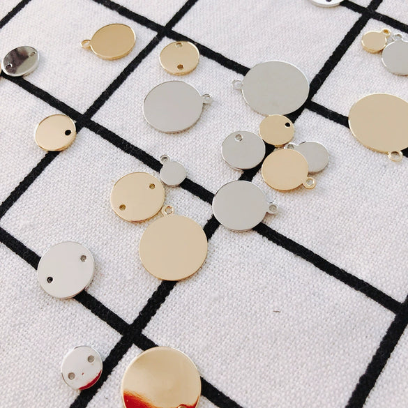 Jewelry Accessories Alloy Copper Electroplating Single Hanging Disc Pendant For Hair And Earrings