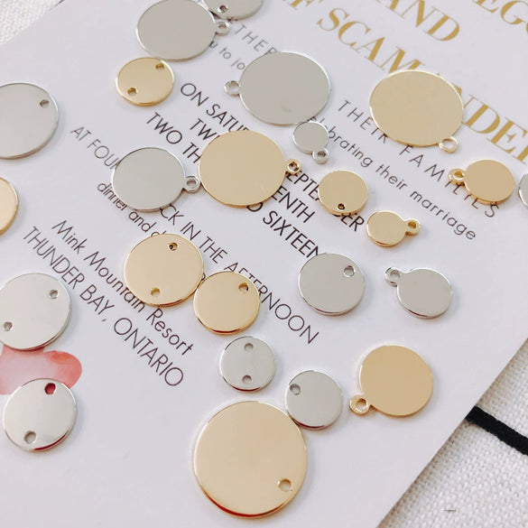 Jewelry Accessories Alloy Copper Electroplating Single Hanging Disc Pendant For Hair And Earrings