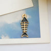 Jewelry Accessories Alloy Electroplated Double Hanging Cat Fish Bones Pendant Earrings