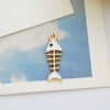Jewelry Accessories Alloy Electroplated Double Hanging Cat Fish Bones Pendant Earrings