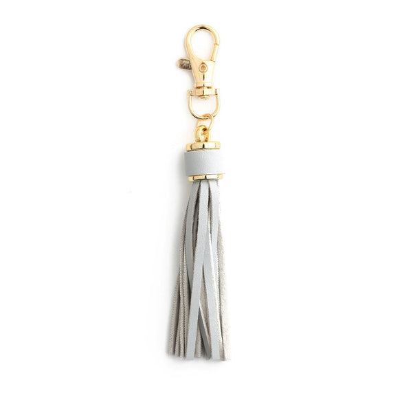 Jewelry Accessories Baotou Leather Bell Hat Tassel Edge Long Tassel Pu Artificial Leather Tassel Keychain Electroplating Solid Color
