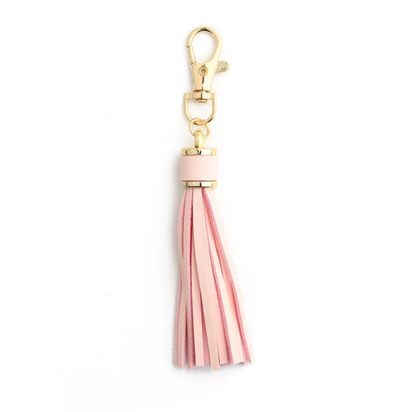 Jewelry Accessories Baotou Leather Bell Hat Tassel Edge Long Tassel Pu Artificial Leather Tassel Keychain Electroplating Solid Color