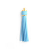 Jewelry Accessories Baotou Leather Bell Hat Tassel Edge Long Tassel Pu Artificial Leather Tassel Keychain Electroplating Solid Color