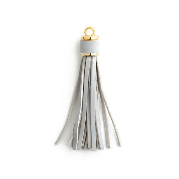 Jewelry Accessories Baotou Leather Bell Hat Tassel Edge Long Tassel Pu Artificial Leather Tassel Keychain Electroplating Solid Color