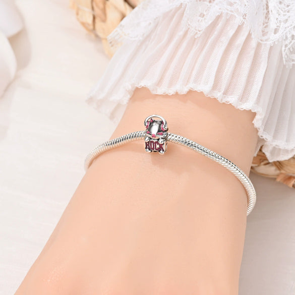 Jewelry Accessories Beads Bracelet Silver Plated Cat Dripping Oil Style