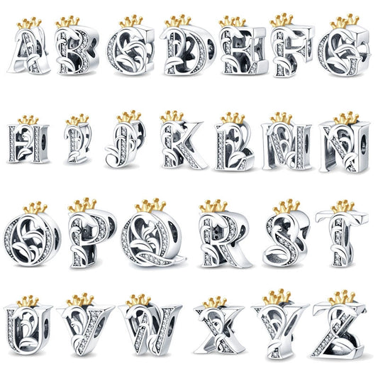 Jewelry Accessories Bracelet Copper Plated 925 Silver Original Design Dripping Oil Letter Pendant Beads