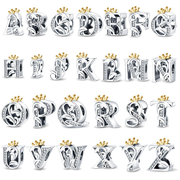 Jewelry Accessories Bracelet Copper Plated 925 Silver Original Design Dripping Oil Letter Pendant Beads