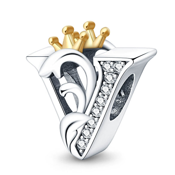 Jewelry Accessories Bracelet Copper Plated 925 Silver Original Design Dripping Oil Letter Pendant Beads