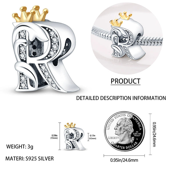 Jewelry Accessories Bracelet Copper Plated 925 Silver Original Design Dripping Oil Letter Pendant Beads