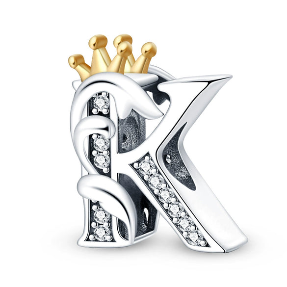 Jewelry Accessories Bracelet Copper Plated 925 Silver Original Design Dripping Oil Letter Pendant Beads