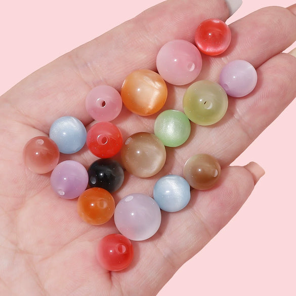 Jewelry Accessories Bracelet Diy Handmade Beaded Material With Plastic And Resin Round Bead Imitation Cat Eye