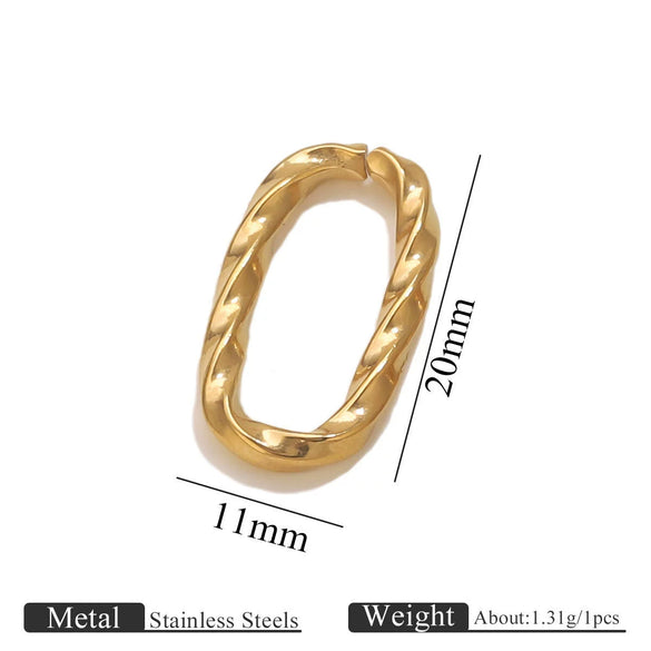 Jewelry Accessories Bracelet Necklace Connecting Buckle Geometric Oval Chain Titanium Steel Goldplated Stainless Steel Electroplated Totem Minimalist