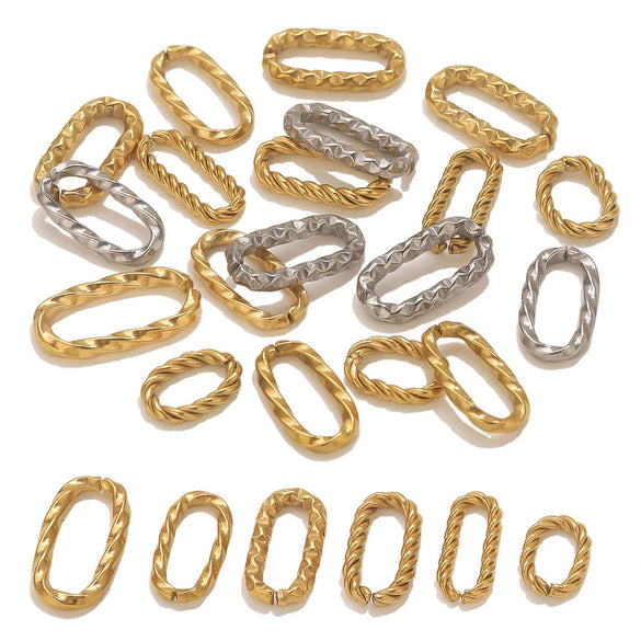 Jewelry Accessories Bracelet Necklace Connecting Buckle Geometric Oval Chain Titanium Steel Goldplated Stainless Steel Electroplated Totem Minimalist