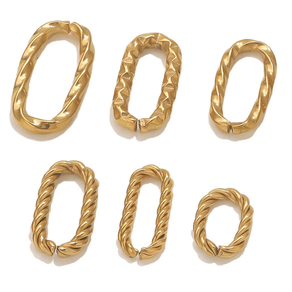 Jewelry Accessories Bracelet Necklace Connecting Buckle Geometric Oval Chain Titanium Steel Goldplated Stainless Steel Electroplated Totem Minimalist