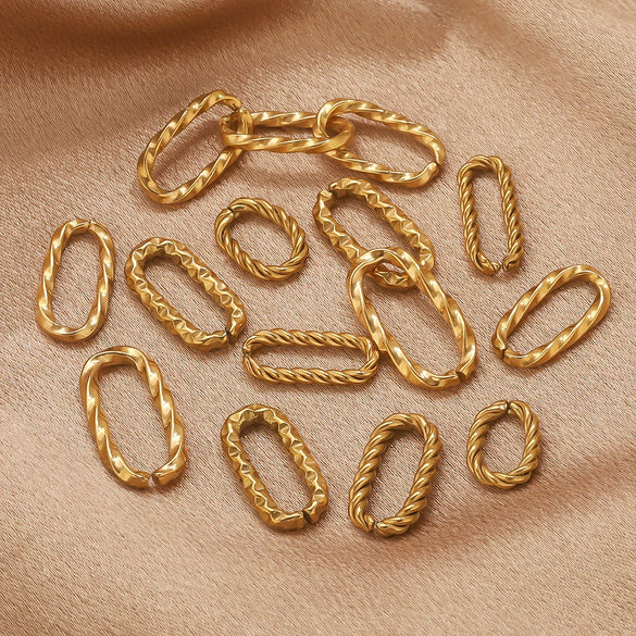 Jewelry Accessories Bracelet Necklace Connecting Buckle Geometric Oval Chain Titanium Steel Goldplated Stainless Steel Electroplated Totem Minimalist