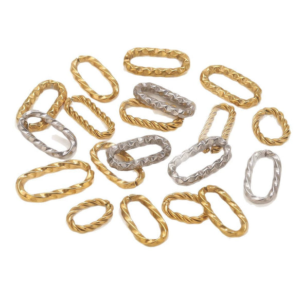 Jewelry Accessories Bracelet Necklace Connecting Buckle Geometric Oval Chain Titanium Steel Goldplated Stainless Steel Electroplated Totem Minimalist