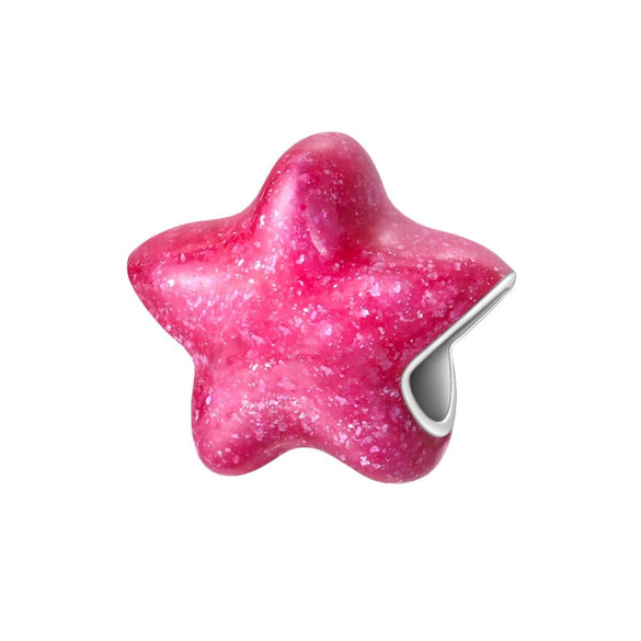 Jewelry Accessories Bracelet Pink Star Beads 925 Silver Plated Dripping Oil