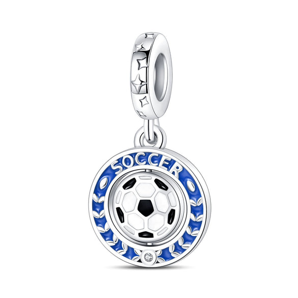 Jewelry Accessories Bracelet 925 Silver Cupronickel Plated Lucky Football Hanging Beads Dripping Oil Design