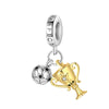 Jewelry Accessories Bracelet 925 Silver Cupronickel Plated Lucky Football Hanging Beads Dripping Oil Design