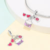 Jewelry Accessories Bracelet Silver Plated Heart Pendant Beads Dripping Oil Original Design