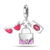 Jewelry Accessories Bracelet Silver Plated Heart Pendant Beads Dripping Oil Original Design