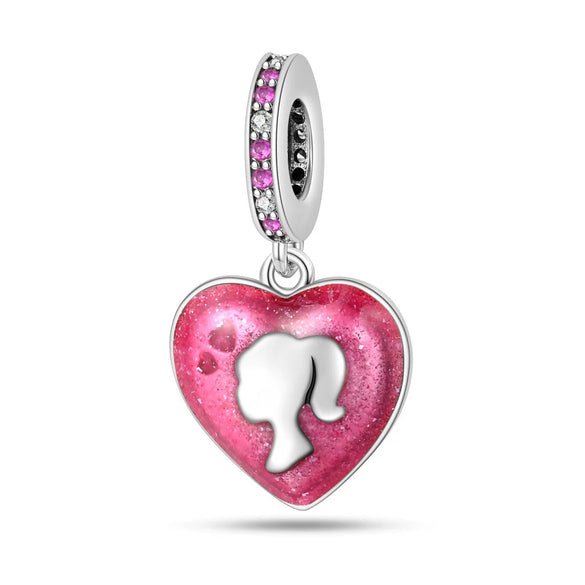 Jewelry Accessories Bracelet Silver Plated Heart Pendant Beads Dripping Oil Original Design