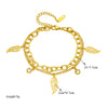 Jewelry Accessories Bracelet Titanium Steel Double Layer Stacked Wearing Leaf Pendant Fuel Injection