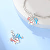 Jewelry Accessories Bracelet White Copper Silver Plated Dripping Oil Design Threepiece Set Hanging Beads Women's Original Style