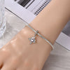 Jewelry Accessories Bracelet White Copper Silver Plated Dripping Oil Design Threepiece Set Hanging Beads Women's Original Style