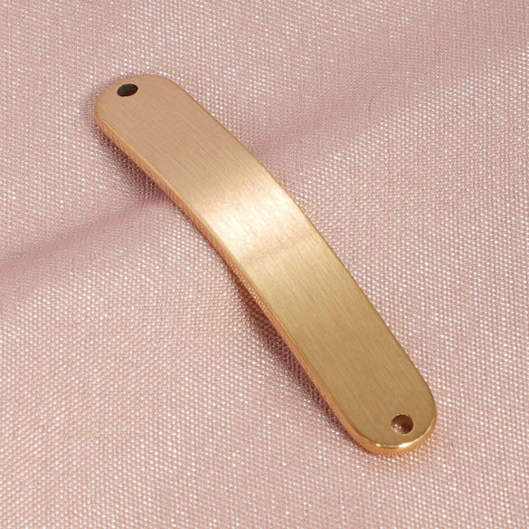 Jewelry Accessories Brushed Stainless Steel Curved Strip Geometric Connector Pendant