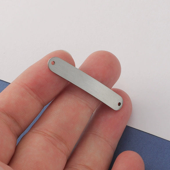 Jewelry Accessories Brushed Stainless Steel Curved Strip Geometric Connector Pendant