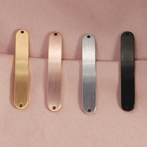 Jewelry Accessories Brushed Stainless Steel Curved Strip Geometric Connector Pendant