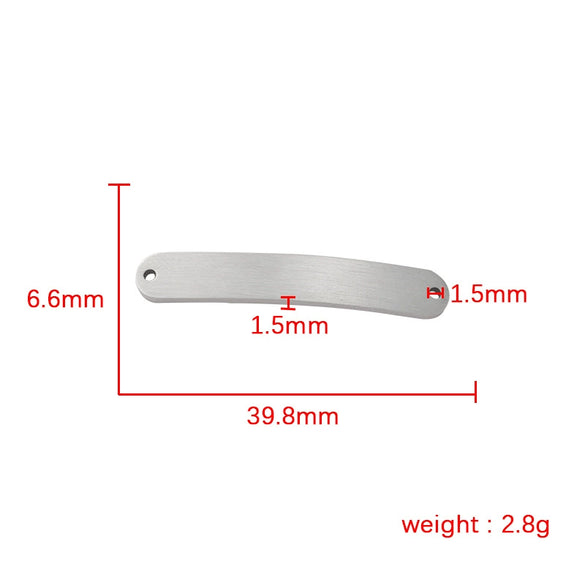 Jewelry Accessories Brushed Stainless Steel Curved Strip Geometric Connector Pendant