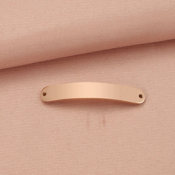 Jewelry Accessories Brushed Stainless Steel Curved Strip Geometric Connector Pendant