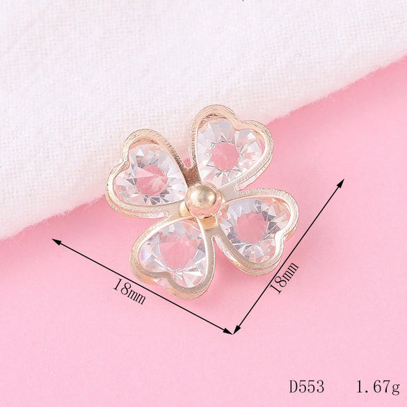 Jewelry Accessories Butterfly Alloy Electroplated Embedded Zircon Bare Diamond Mobile Phone Shell Stick Drill Material Wholesale