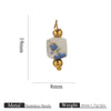Jewelry Accessories Ceramic Pendant Stainless Steel Handmade Totem Curved Needle Earrings