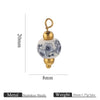 Jewelry Accessories Ceramic Pendant Stainless Steel Handmade Totem Curved Needle Earrings