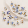 Jewelry Accessories Ceramic Pendant Stainless Steel Handmade Totem Curved Needle Earrings