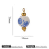 Jewelry Accessories Ceramic Pendant Stainless Steel Handmade Totem Curved Needle Earrings
