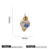 Jewelry Accessories Ceramic Pendant Stainless Steel Handmade Totem Curved Needle Earrings