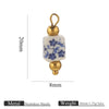 Jewelry Accessories Ceramic Pendant Stainless Steel Handmade Totem Curved Needle Earrings