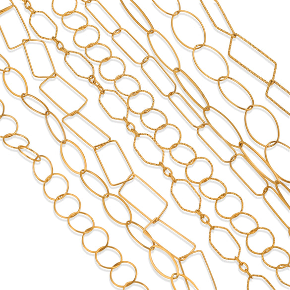 Jewelry Accessories Chain Stainless Steel Handmade Electroplated 18K Real Gold