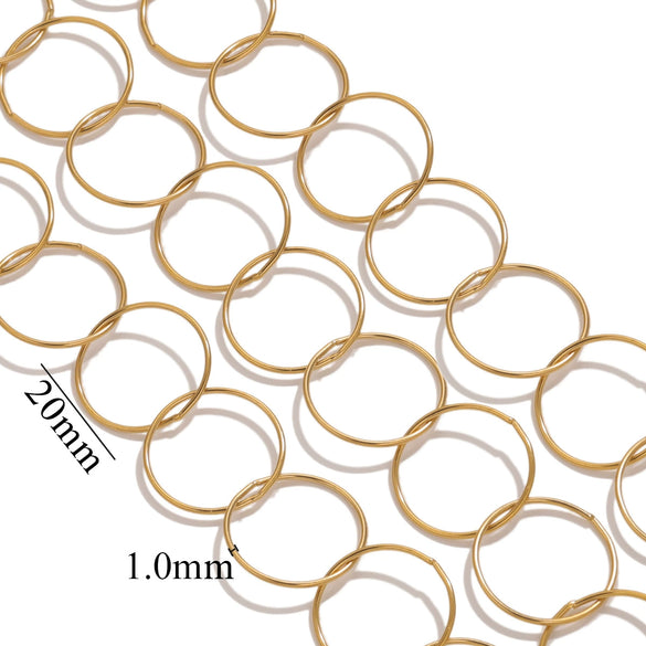 Jewelry Accessories Chain Stainless Steel Handmade Electroplated 18K Real Gold