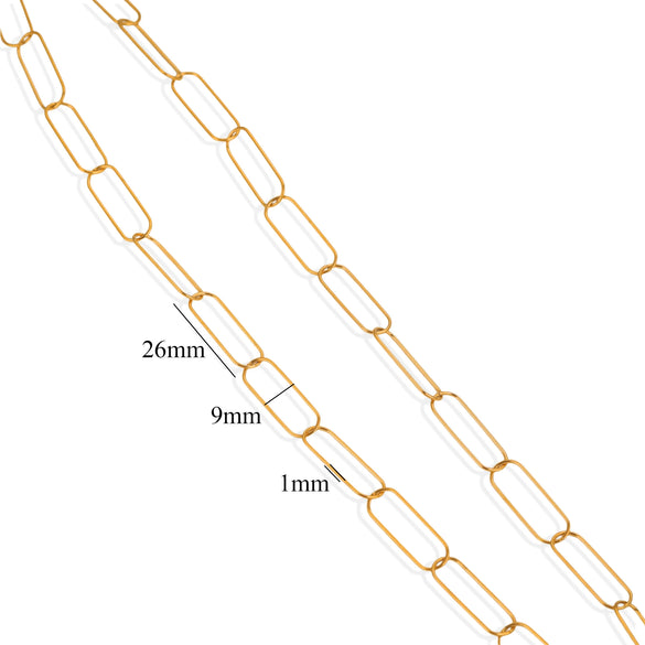 Jewelry Accessories Chain Stainless Steel Handmade Electroplated 18K Real Gold