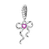 Jewelry Accessories Charm Bracelet 925 Sterling Silver Love Bow Ribbon Pendant Dripping Oil Design