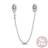 Jewelry Accessories Charm Love Eternal Star And Moon Safety Chain Pendant Bracelet Beads 925 Sterling Silver Dripping Oil Original Design Animal Style